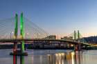 Tilikum Crossing Bridge from the eastside of the Willamette River in Portland, Oregon, USA Art Print